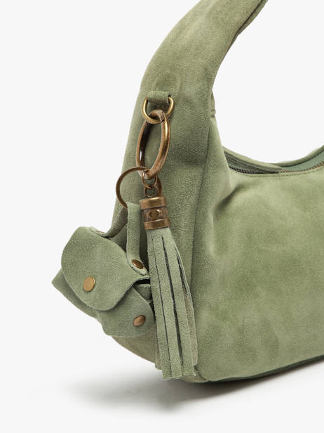 Sleutelhanger Leder Milano Groen velvet VE24112 ander zicht 1